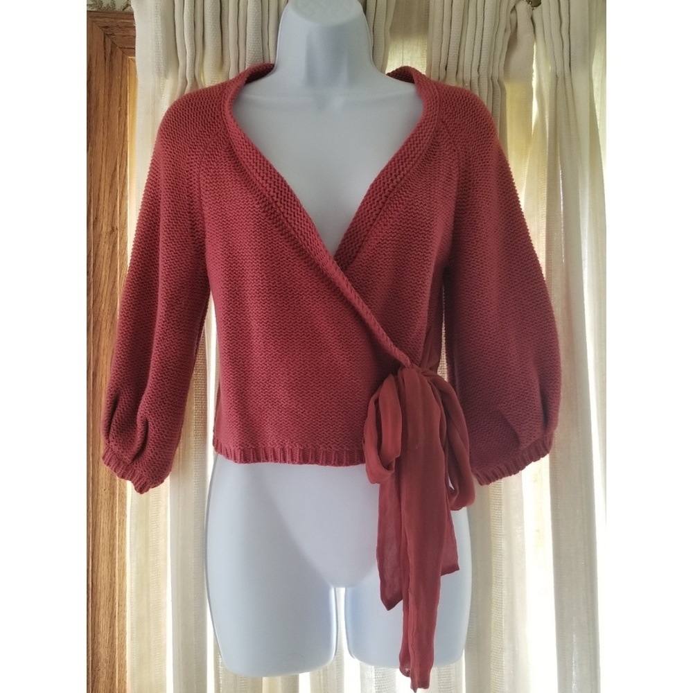 Chunky anthropologie wrap sweater